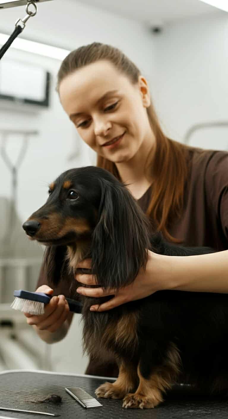 Marlena - certyfikowany groomer podczas profesjonalnej pielęgnacji psa w salonie Lok&Dog Rzeszów